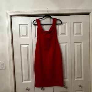 Topshop red midi dress size 6